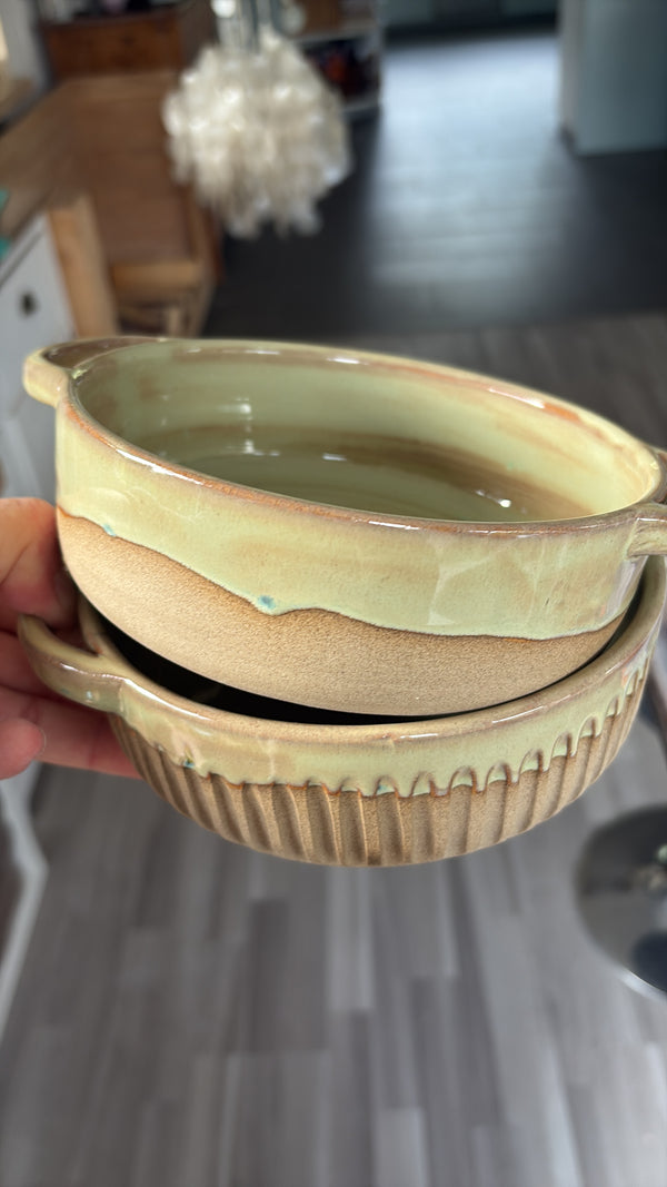 Handgemachte Keramik Backform – Airfryer Muffinform ofenfest, Steinzeug, Unikat | Dünengras