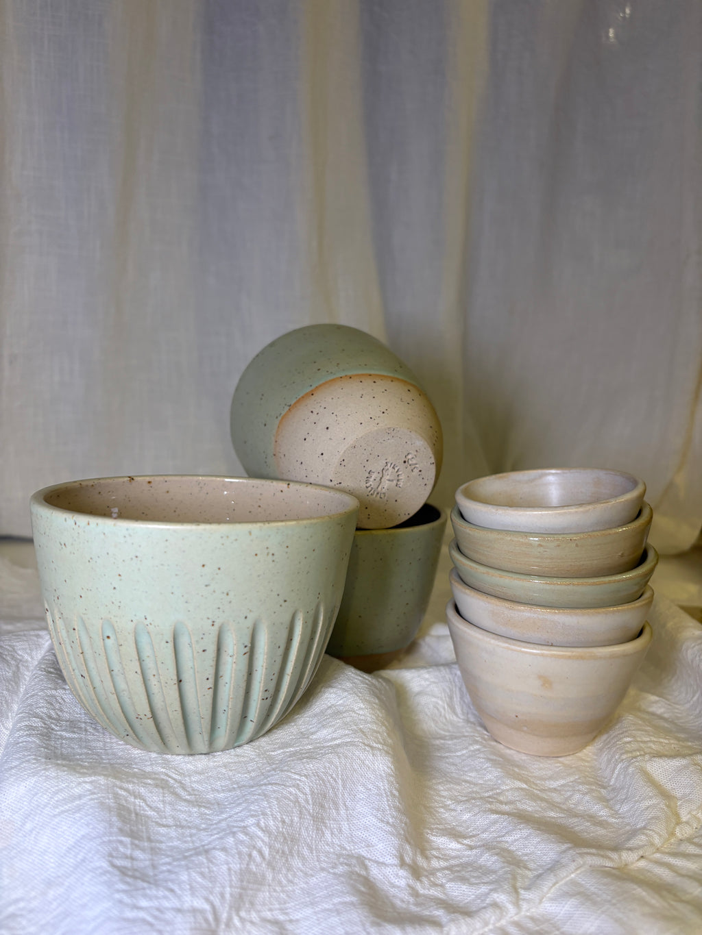 Keramikschale Mint matcha | Handmade Pottery Bowl | Pastellgrüne Müslischale | Mixed & Match Collection 400-500 ml