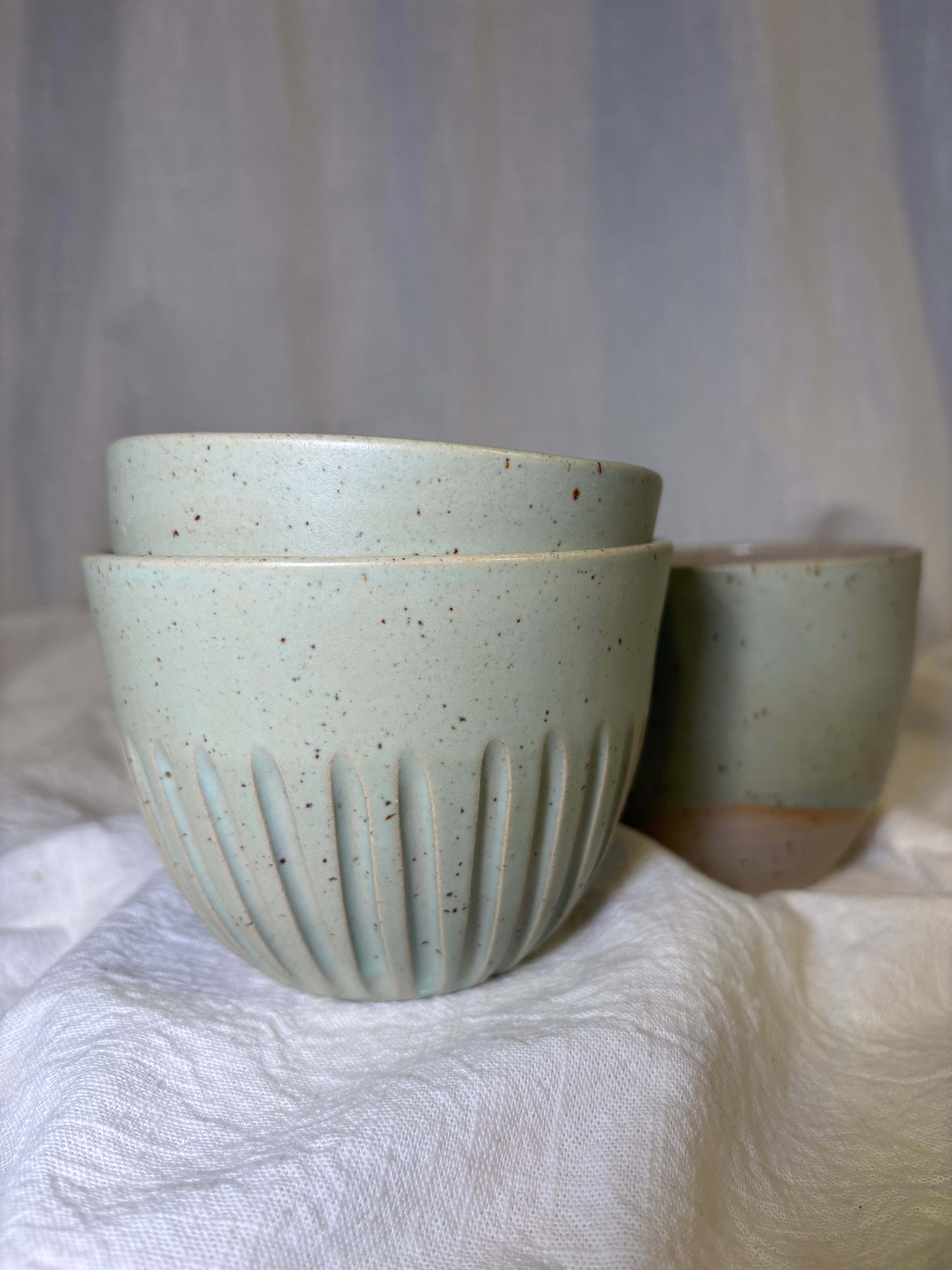 Keramikschale Mint matcha | Handmade Pottery Bowl | Pastellgrüne Müslischale | Mixed & Match Collection 400-500 ml